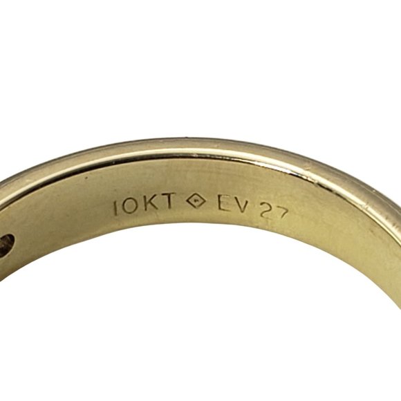 Vintage 10 Karat Yellow Gold and Diamond Wedding Band Ring Size 7.5 #11818 - Picture 7 of 9